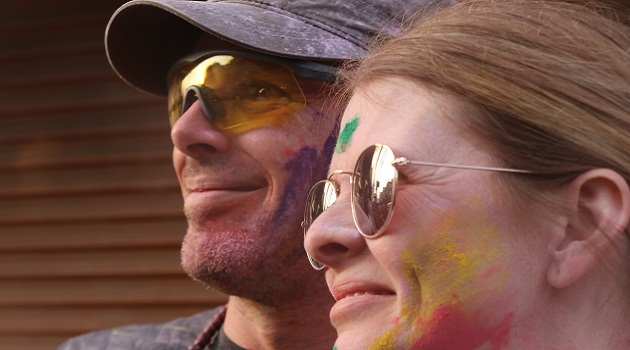 Foreigners in India's Vrindavan during Holi