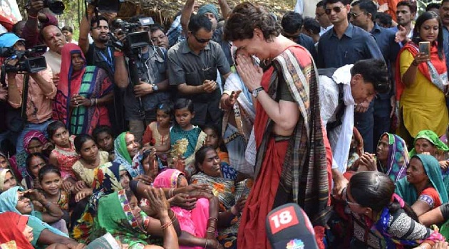 Priyanka Gandhi campaigning for Congress