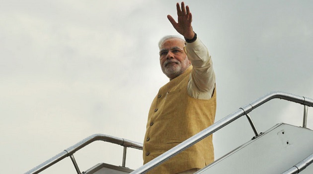 Those Were The Days: Prime Minister Narendra Modi waving to the dignitaries, on his departure from Nepal to Delhi, on August 4, 2014.