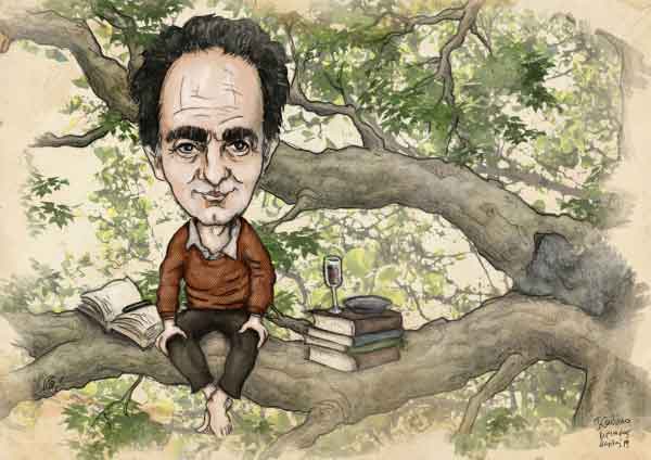 Italo-Calvino-caricature-by-Kyriakos-Mauridis