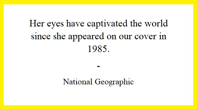 National Geographic magazine on Afghan girl Sharbat Gula on cover
