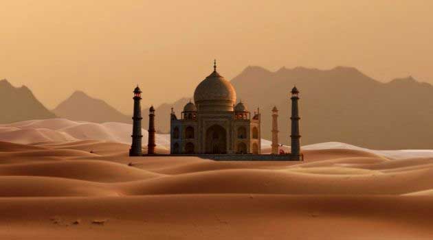 GLobal Warming Effect: Taj Mahal in desert