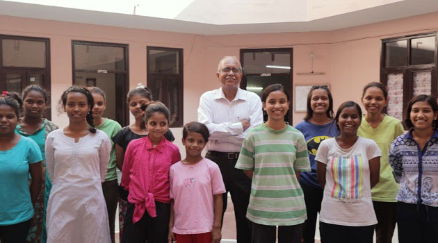 Deepak Sharma with the children at Udayan Care.