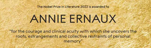 Annie Ernaux nobel prize for literature 2022
