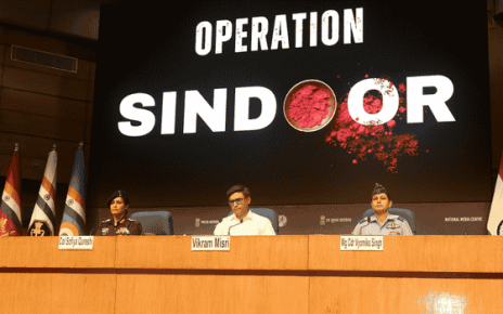 The Secretary, Ministry of External Affairs, Shri Vikram Misri briefing the media on ‘Operation Sindoor’ in presence of Colonel Sofiya Qureshi and Wing Commander Vyomika Singh at National Media Centre, in New Delhi on May 07, 2025